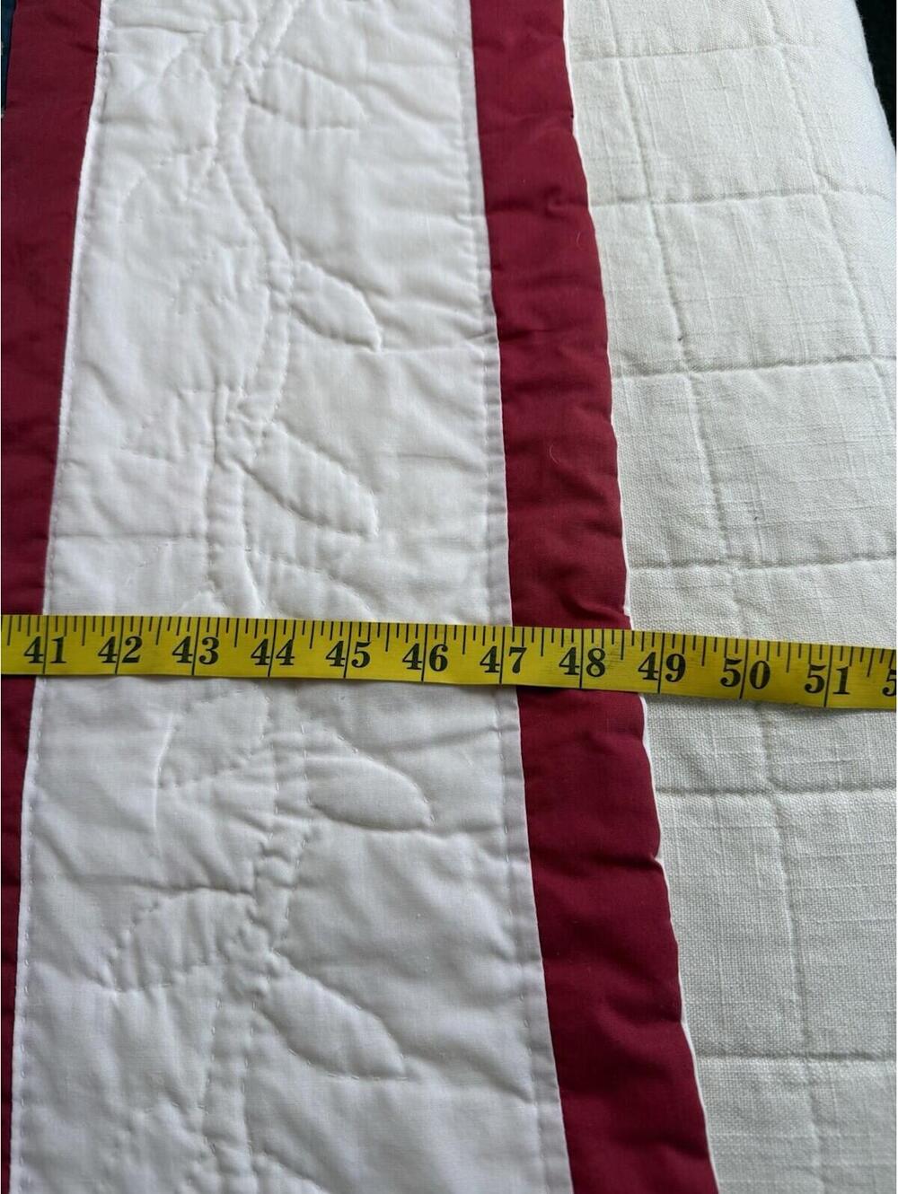 Vintage Log Cabin Quilt Wall Hanging Handmade Floral Patchwork 60x48 Cottagecore - Picture 8 of 9